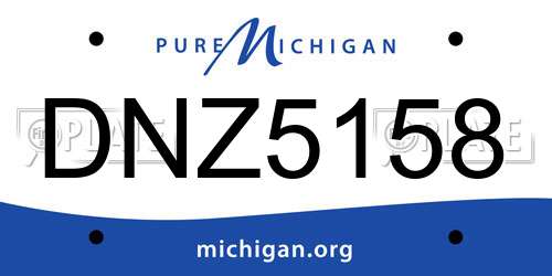 DNZ5158 Michigan License Plate