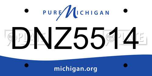 DNZ5514 Michigan License Plate