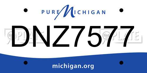 DNZ7577 Michigan License Plate