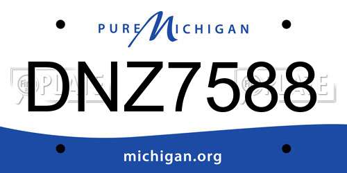 DNZ7588 Michigan License Plate