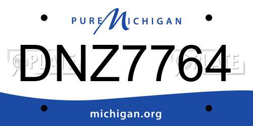 DNZ7764 Michigan License Plate