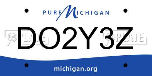 DO2Y3Z Michigan License Plate