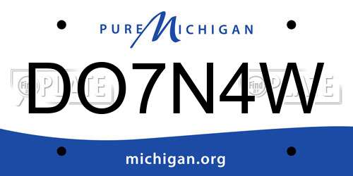 DO7N4W Michigan License Plate