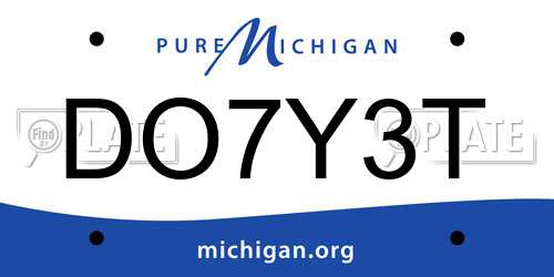 DO7Y3T Michigan License Plate