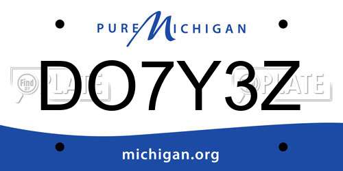 DO7Y3Z Michigan License Plate