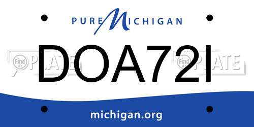 DOA72I Michigan License Plate