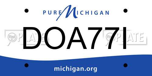 DOA77I Michigan License Plate