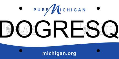 DOGRESQ Michigan License Plate