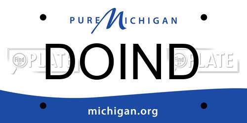 DOIND Michigan License Plate