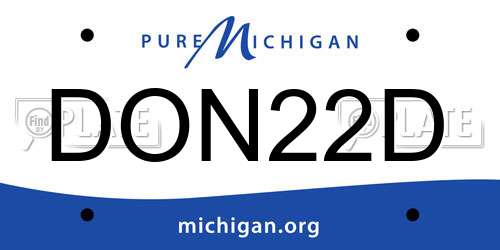 DON22D Michigan License Plate