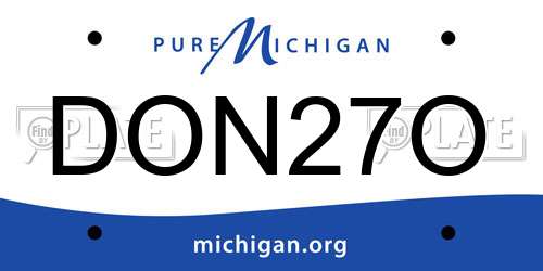DON27O Michigan License Plate