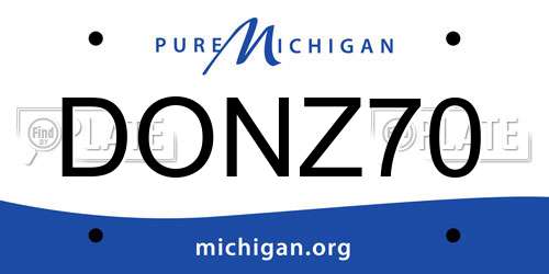 DONZ70 Michigan License Plate