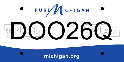 DOO26Q Michigan License Plate
