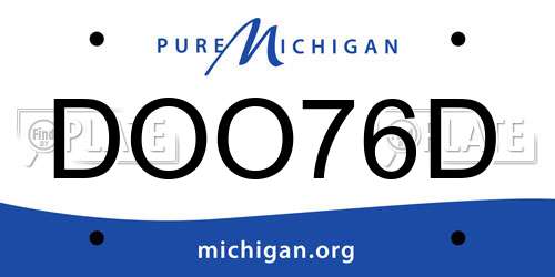 DOO76D Michigan License Plate