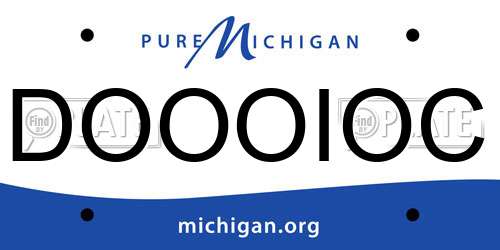 DOOOIOC Michigan License Plate