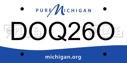 DOQ26O Michigan License Plate