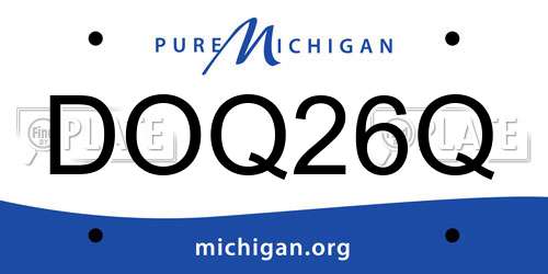 DOQ26Q Michigan License Plate
