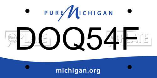 DOQ54F Michigan License Plate