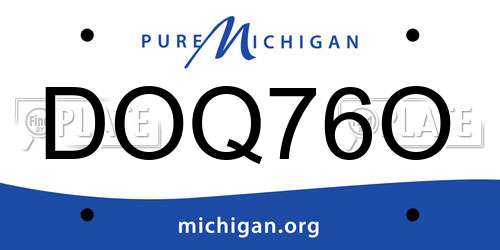 DOQ76O Michigan License Plate