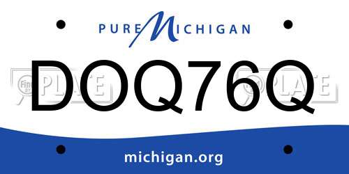 DOQ76Q Michigan License Plate