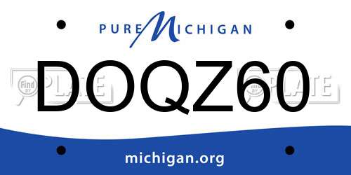 DOQZ60 Michigan License Plate