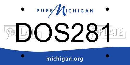 DOS281 Michigan License Plate