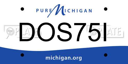 DOS75I Michigan License Plate