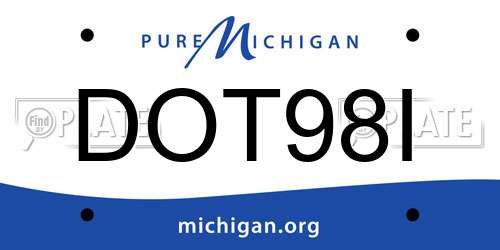 DOT98I Michigan License Plate