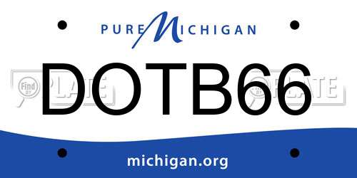 DOTB66 Michigan License Plate