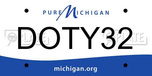 DOTY32 Michigan License Plate