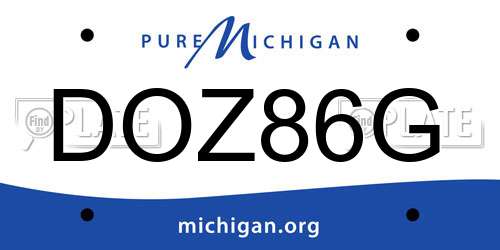 DOZ86G Michigan License Plate