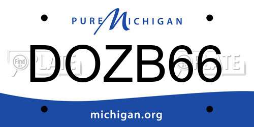 DOZB66 Michigan License Plate