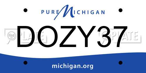 DOZY37 Michigan License Plate