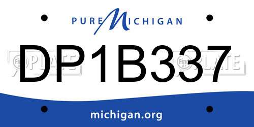 DP1B337 Michigan License Plate
