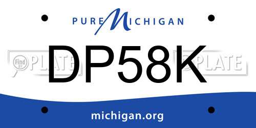 DP58K Michigan License Plate