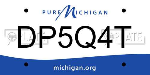 DP5Q4T Michigan License Plate