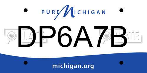 DP6A7B Michigan License Plate
