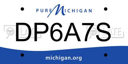 DP6A7S Michigan License Plate