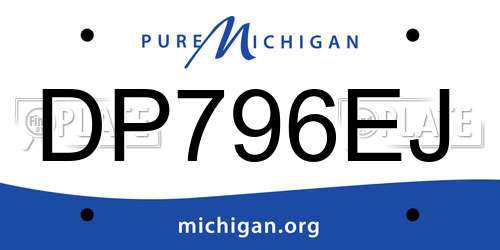 DP796EJ Michigan License Plate