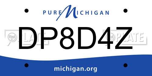 DP8D4Z Michigan License Plate