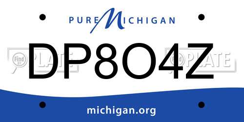 DP8O4Z Michigan License Plate