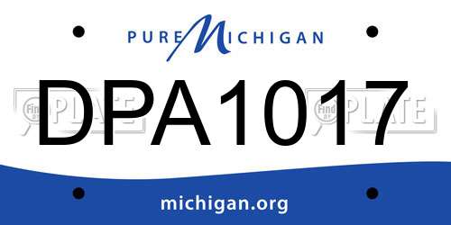 DPA1017 Michigan License Plate