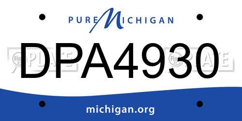 DPA4930 Michigan License Plate