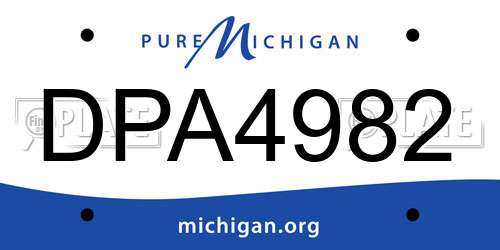 DPA4982 Michigan License Plate