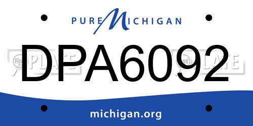DPA6092 Michigan License Plate