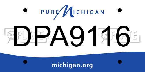DPA9116 Michigan License Plate
