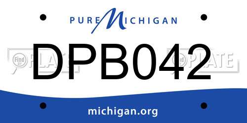 DPB042 Michigan License Plate