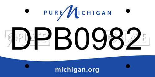 DPB0982 Michigan License Plate