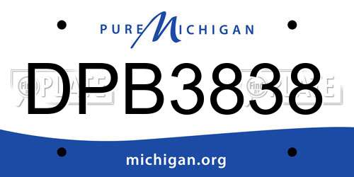 DPB3838 Michigan License Plate