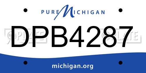 DPB4287 Michigan License Plate